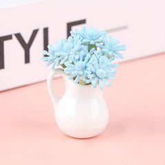 Mini Milk Bottle Flower Arrangement Plant Potted Dollhouse Accessory