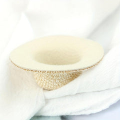 2pcs Dollhouse Straw Hat Mini Doll Hat Doll House Ornament Hand Weaved