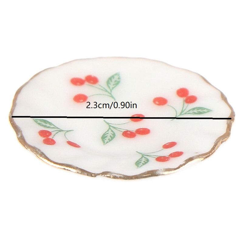 1:12 Dollhouse Miniatures Cherry Dishes Plate Kitchen Accessory