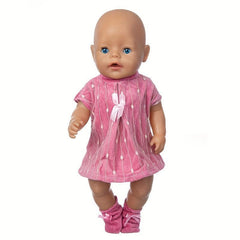 Pink Dress Doll Clothes Fit 17in Doll - Doll Not Included