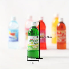 6pcs 1 12 Dollhouse Drink Bottles Cartoon Soda Juice Food Props