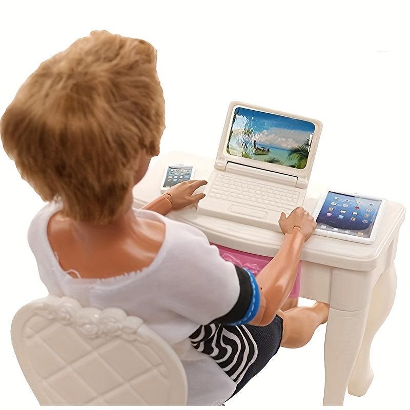 11pc Clothes & Accessories for 12' Boy Doll: 5 Outfits, Rackets, Shoes, Laptop