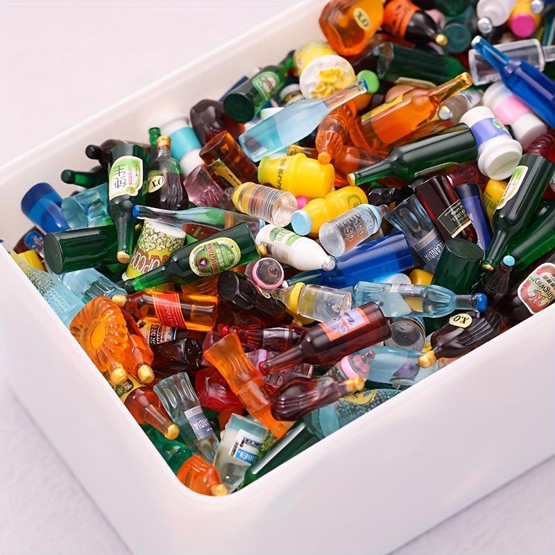 30Pcs Mini Drink Bottles Toy for Kids Doll House Decoration Pretend Play