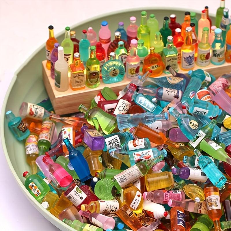 30Pcs Mini Drink Bottles Toy for Kids Doll House Decoration Pretend Play