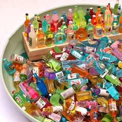 30Pcs Mini Drink Bottles Toy for Kids Doll House Decoration Pretend Play