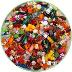30Pcs Mini Drink Bottles Toy for Kids Doll House Decoration Pretend Play