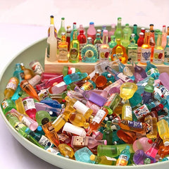 30Pcs Mini Drink Bottles Toy for Kids Doll House Decoration Pretend Play