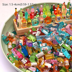 30Pcs Mini Drink Bottles Toy for Kids Doll House Decoration Pretend Play