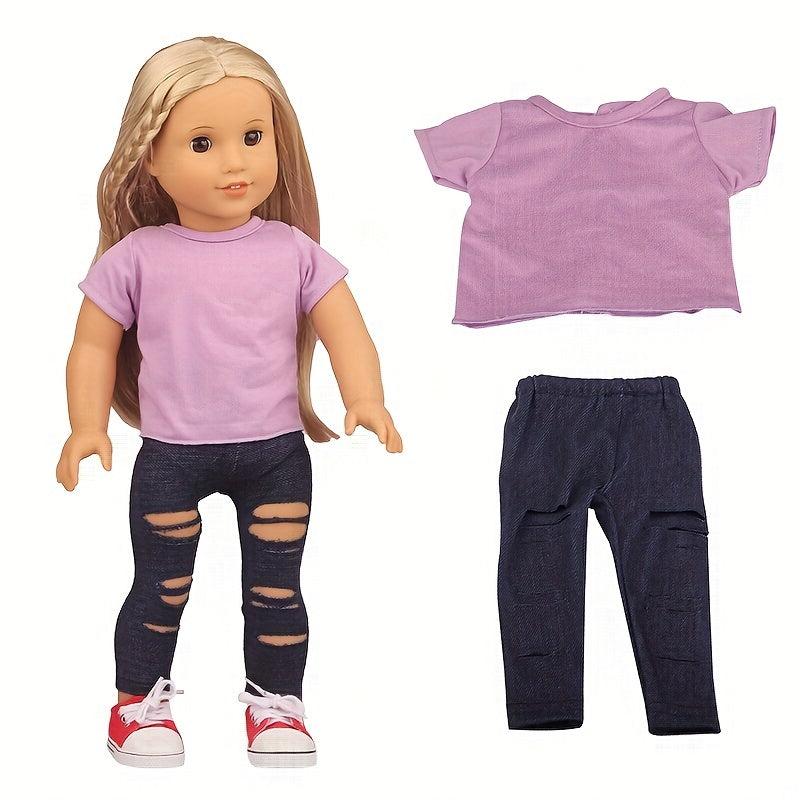 Doll T Shirt Pants Set for American Girls Dolls