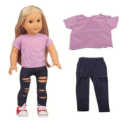 Doll T Shirt Pants Set for American Girls Dolls