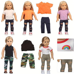 Doll T Shirt Pants Set for American Girls Dolls