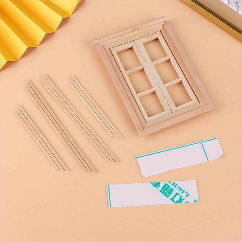 1/12 Dollhouse Unpainted Window Frame 6 Panes of Window Furniture