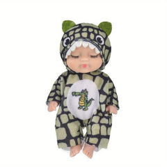 Mini Reborn Baby Dolls Set Washable Lifelike Babies with Animal Clothes