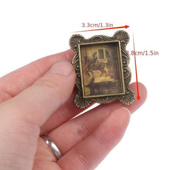 1:12 Mini Metal Retro Photo Frame Ornaments - Dollhouse Decoration