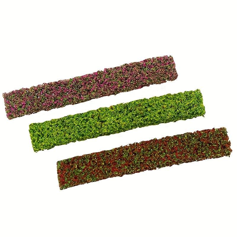 3pcs Dollhouse Elf Garden Shrub Strip Green Plant Doll House Accessories