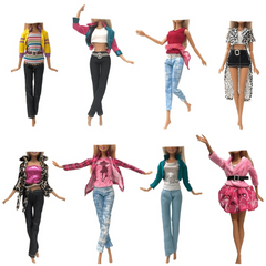 Mixed Dress Princess Suit Casual Wear Doll Accessories Set Girl Gift Toy