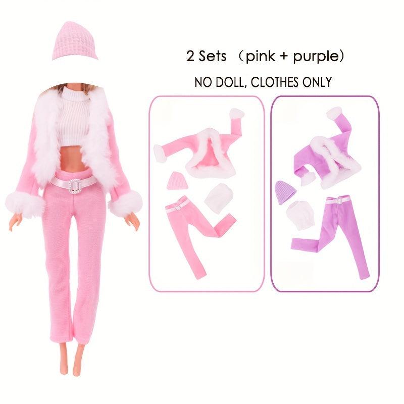 2 Sets Casual Boy Doll Winter Outfits & Accessories for 11.8in Dolls