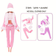 2 Sets Casual Boy Doll Winter Outfits & Accessories for 11.8in Dolls