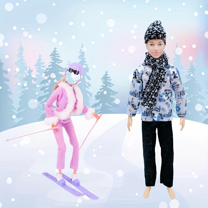 2 Sets Casual Boy Doll Winter Outfits & Accessories for 11.8in Dolls