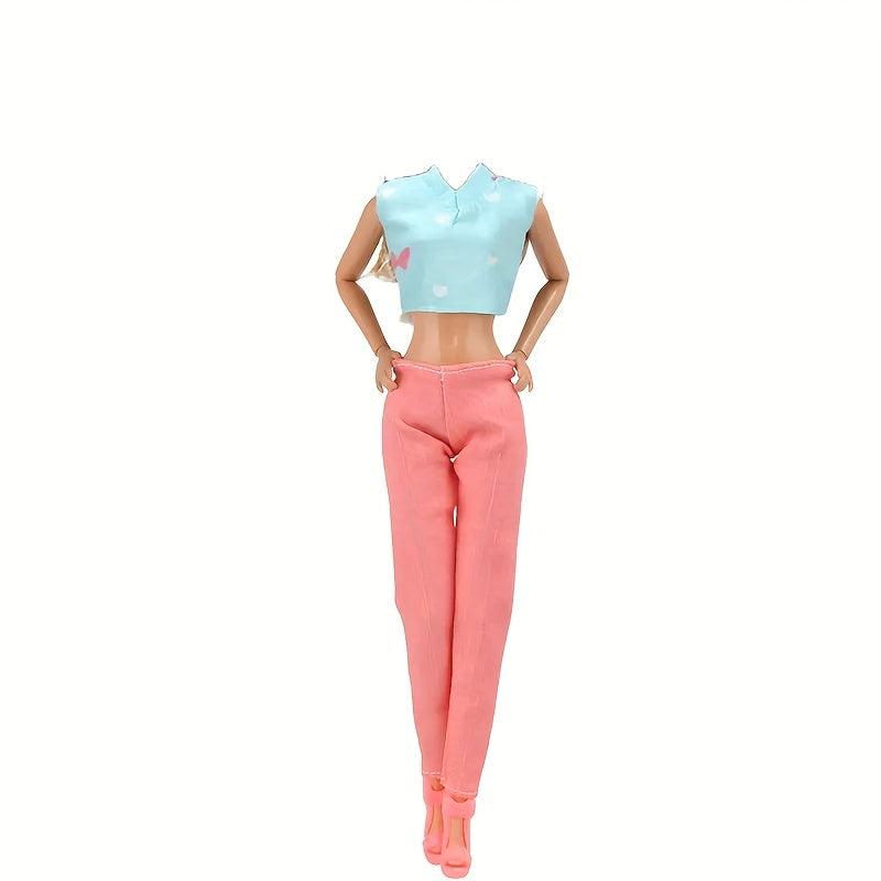 Doll Clothes Outfit Set 5 Tops 5 Trousers for 29-21 cm Girl Doll