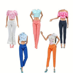 Doll Clothes Outfit Set 5 Tops 5 Trousers for 29-21 cm Girl Doll