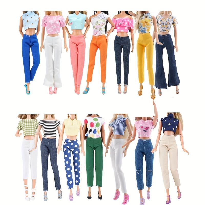Doll Clothes Outfit Set 5 Tops 5 Trousers for 29-21 cm Girl Doll