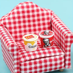 1:12 Dollhouse Fastfood Family Bucket Model Set for Pretend Play Decor