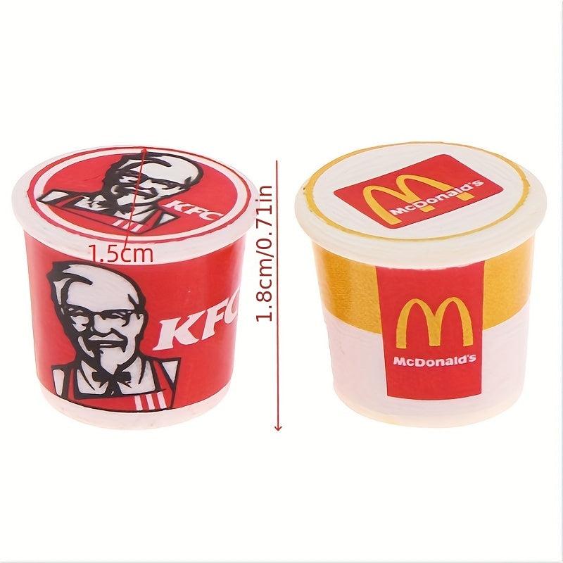 1:12 Dollhouse Fastfood Family Bucket Model Set for Pretend Play Decor