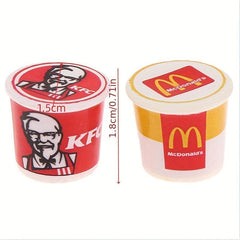 1:12 Dollhouse Fastfood Family Bucket Model Set for Pretend Play Decor
