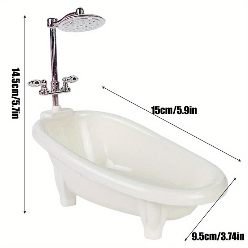 3-Piece Dollhouse Furniture Set: Bathtub, Washbasin, Toilet for 6-16in Dolls