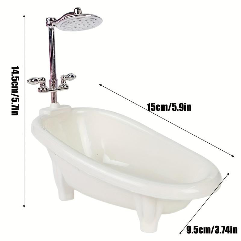 3-Piece Dollhouse Furniture Set: Bathtub, Washbasin, Toilet for 6-16in Dolls