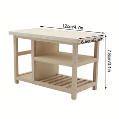 1/12 Dollhouse Table Dining Table Cooking Storage Kitchen Model Decor Toy