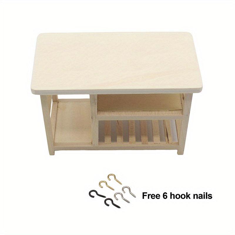 1/12 Dollhouse Table Dining Table Cooking Storage Kitchen Model Decor Toy