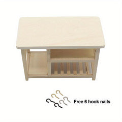 1/12 Dollhouse Table Dining Table Cooking Storage Kitchen Model Decor Toy