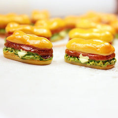 10pcs Mini Burger Set for Dollhouse Decor & DIY Charms