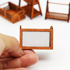 Mini Wooden Frame Iron Mesh Storage Frame Model Scene Decoration