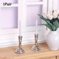 Mini Candlestick Dollhouse Furniture Set with Accessories for Playing House Toys