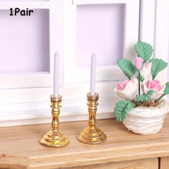 Mini Candlestick Dollhouse Furniture Set with Accessories for Playing House Toys