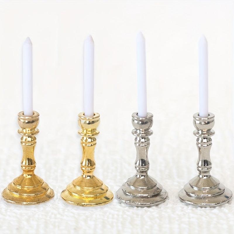 Mini Candlestick Dollhouse Furniture Set with Accessories for Playing House Toys