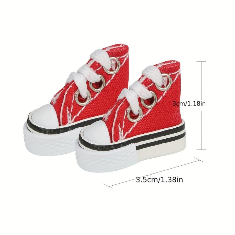 2pcs Mini Finger Shoes Skateboard Elf Doll Shoes Keychains Bird Sneakers Hol