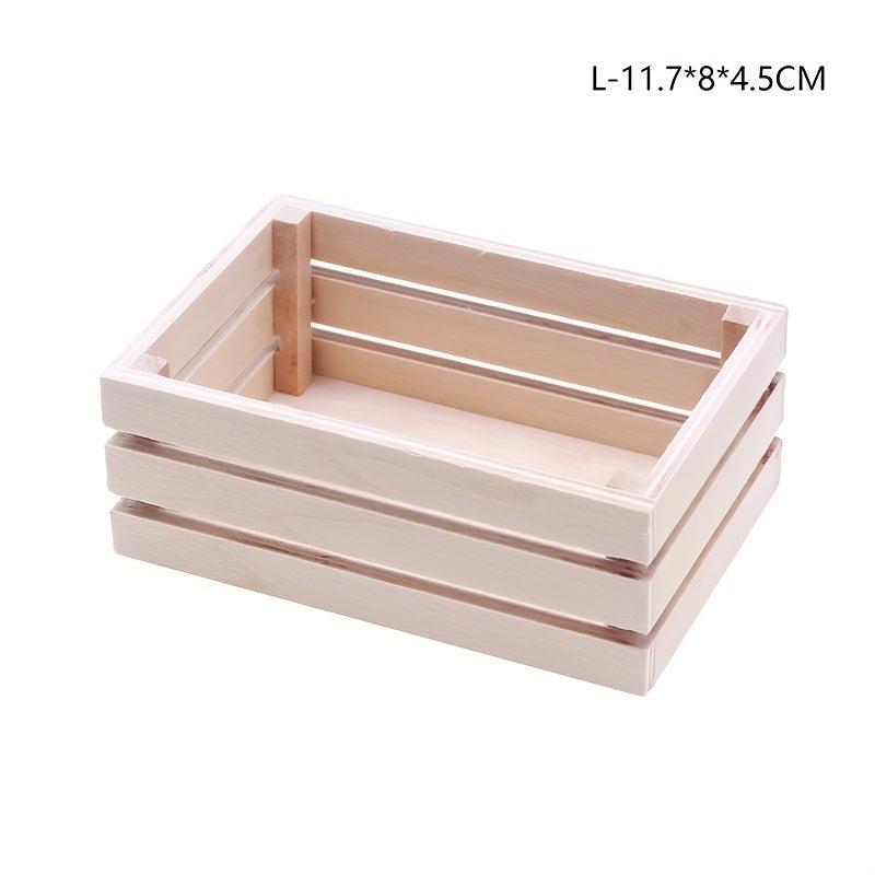 Wooden Dollhouse Storage Basket Model - Supermarket Accessories