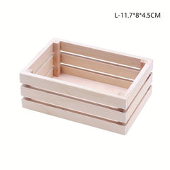 Wooden Dollhouse Storage Basket Model - Supermarket Accessories