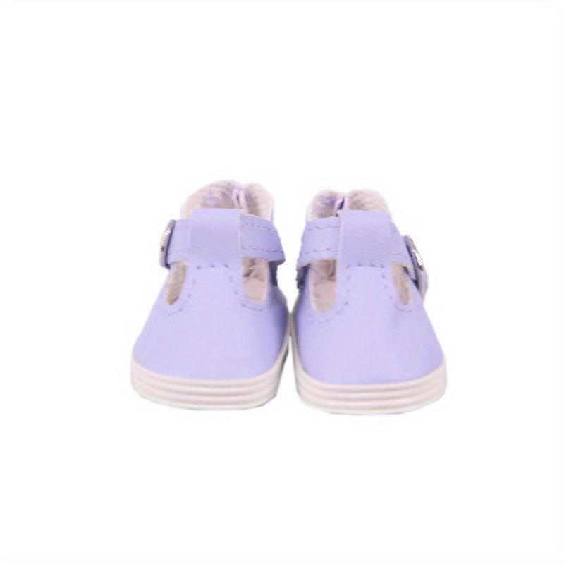 American Doll Small Leather Shoes 35-56cm Wear Hole Buckle Shoes