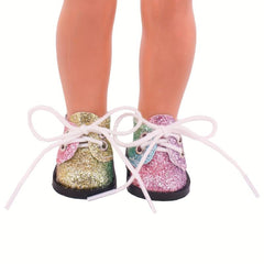 American Doll Small Leather Shoes 35-56cm Wear Hole Buckle Shoes
