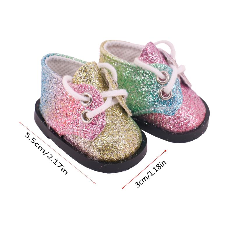 American Doll Small Leather Shoes 35-56cm Wear Hole Buckle Shoes