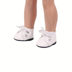 American Doll Small Leather Shoes 35-56cm Wear Hole Buckle Shoes