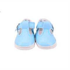 American Doll Small Leather Shoes 35-56cm Wear Hole Buckle Shoes