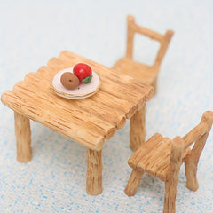 Mini Dollhouse Accessories Table Chair Set Pretend Play Toy