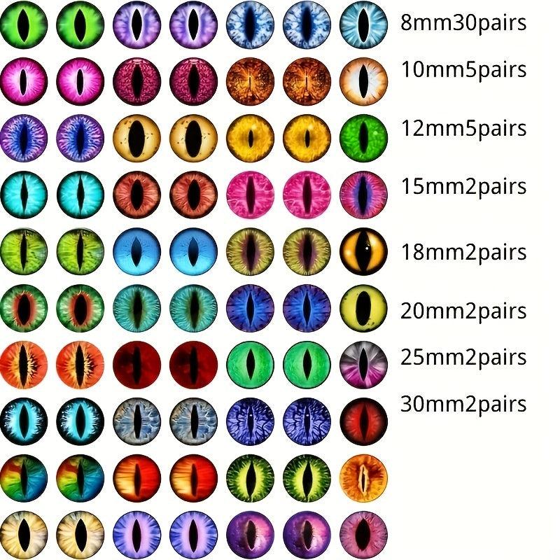 100pcs Doll Eye Beads 50 Pairs in Various Sizes