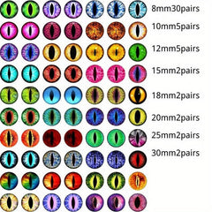 100pcs Doll Eye Beads 50 Pairs in Various Sizes
